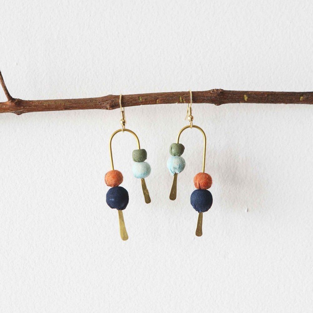 Recycled Fabric Earrings  - Balance